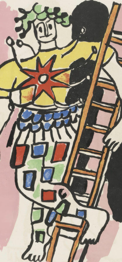 Fernand Leger lithograph 1950 circus untitled