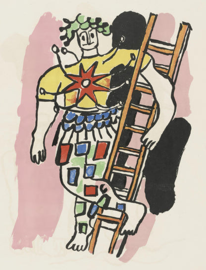 Fernand Leger lithograph 1950 circus untitled