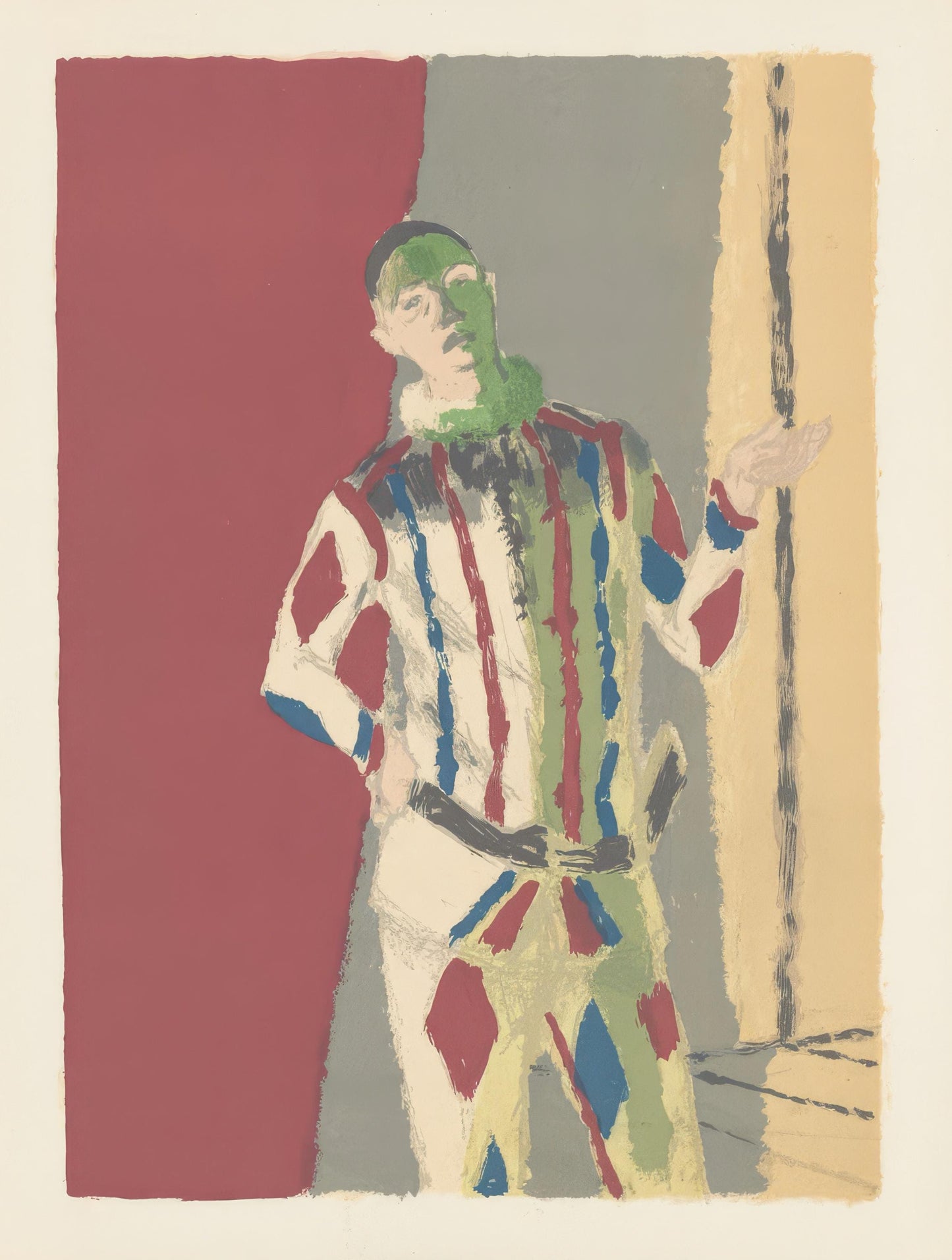 Bernard Cathelin, The Harlequin, from Memories and Portraits of Artists, Lithograph, 1972