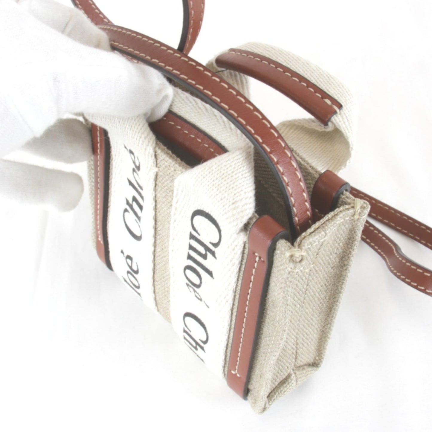 Linen Cotton Leather Tote Bag