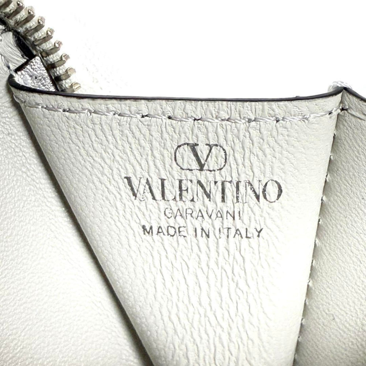 VALENTINO Pochette Pouch Leather Metal