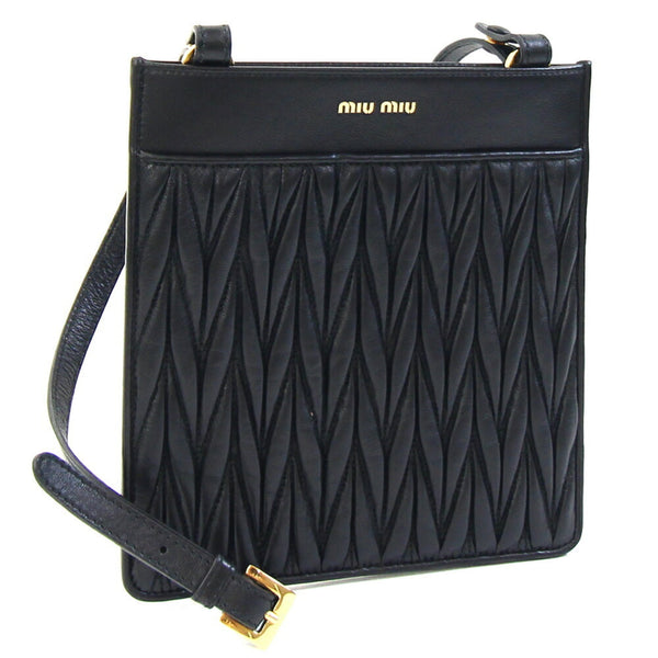 Pochette bag Miu leather shoulder