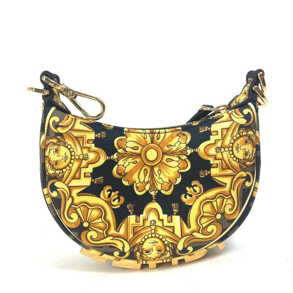 Fendi Clutch Bag Handbag Pouch Nylon Leather