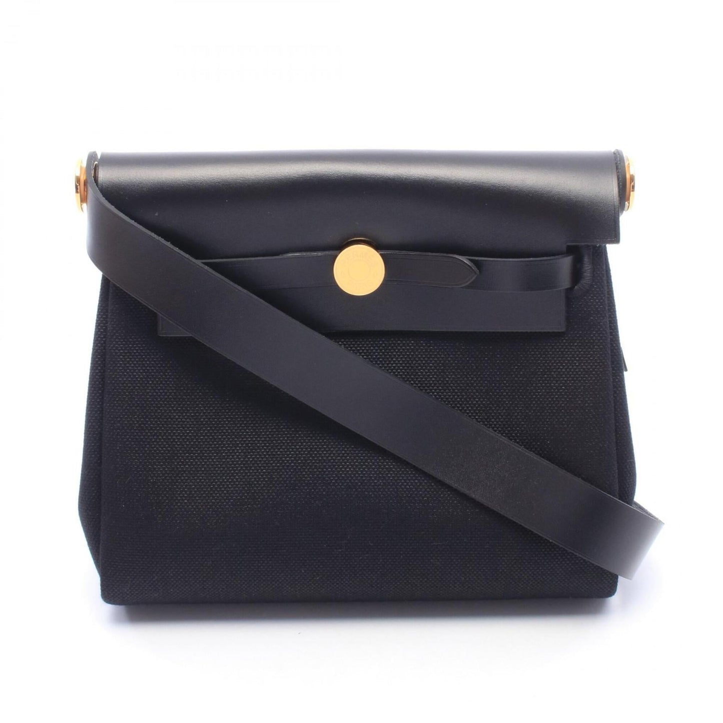 HERMES Handbag Shoulder Bag Canvas Leather
