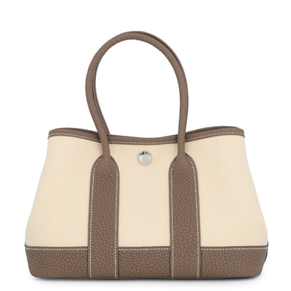 HERMES Handbag Tote Bag Toile Officier Negonda Leather
