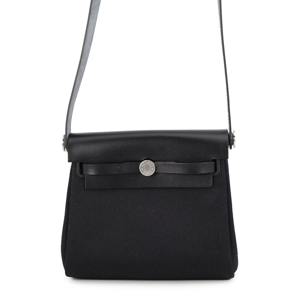 HERMES Shoulder Bag Toile H Leather