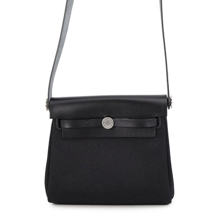HERMES Shoulder Bag Toile H Leather