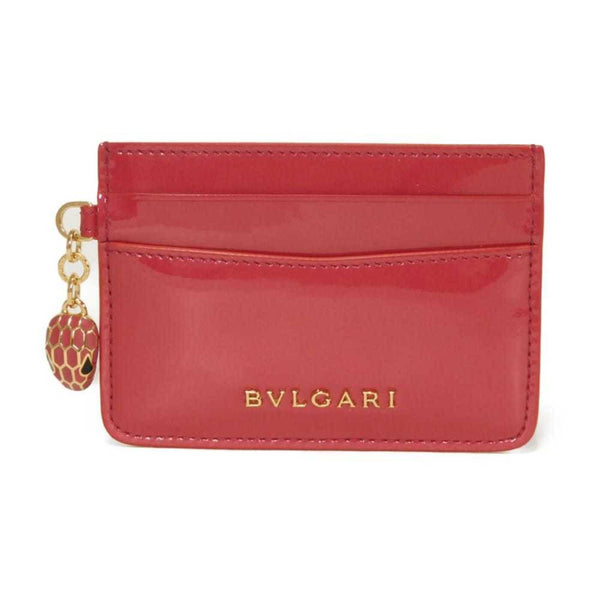 Patent leather card case bvlgari