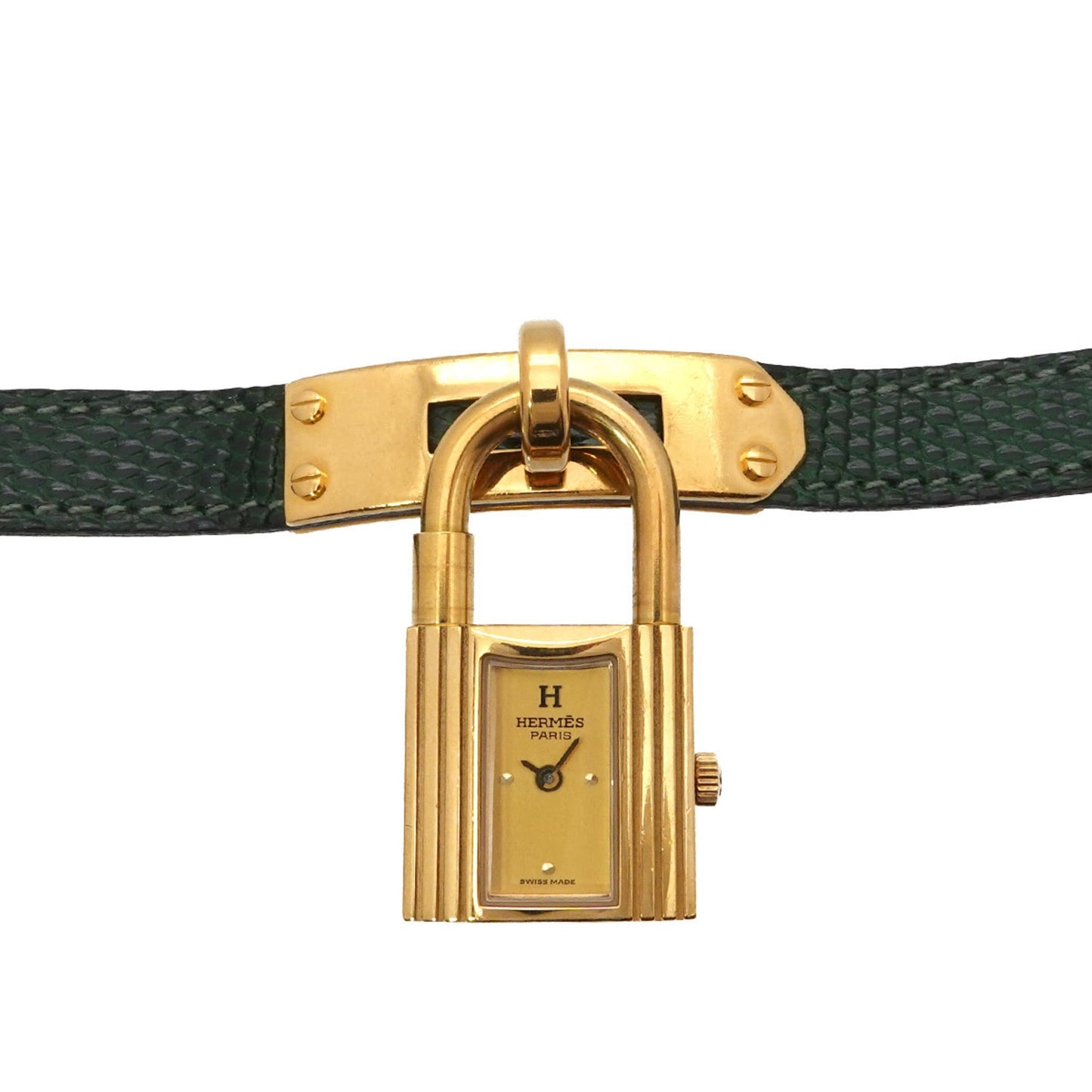 Kelly Watch Ladies' Gold Green Quartz With Padlock Hermes