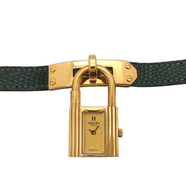 Kelly Watch Ladies' Gold Green Quartz With Padlock Hermes