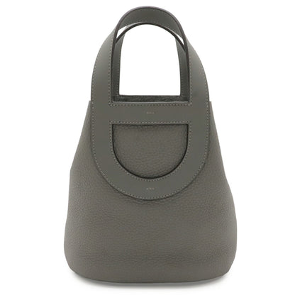 HERMES Tote Bag Taurillon Clemence Leather Swift Leather