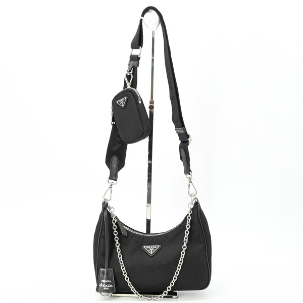 Prada Handbag Pouch Shoulder Bag Nylon Leather