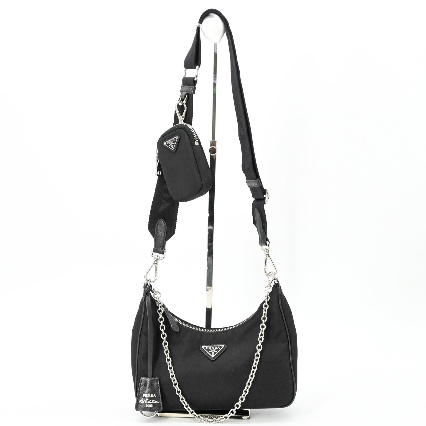Prada Handbag Pouch Shoulder Bag Nylon Leather