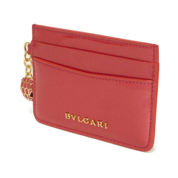 Patent leather card case bvlgari
