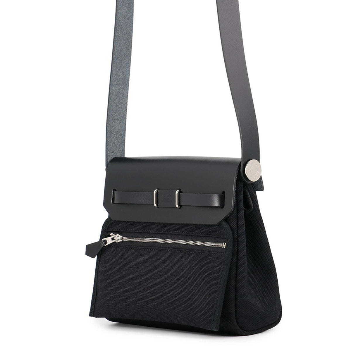 HERMES Shoulder Bag Toile H Leather