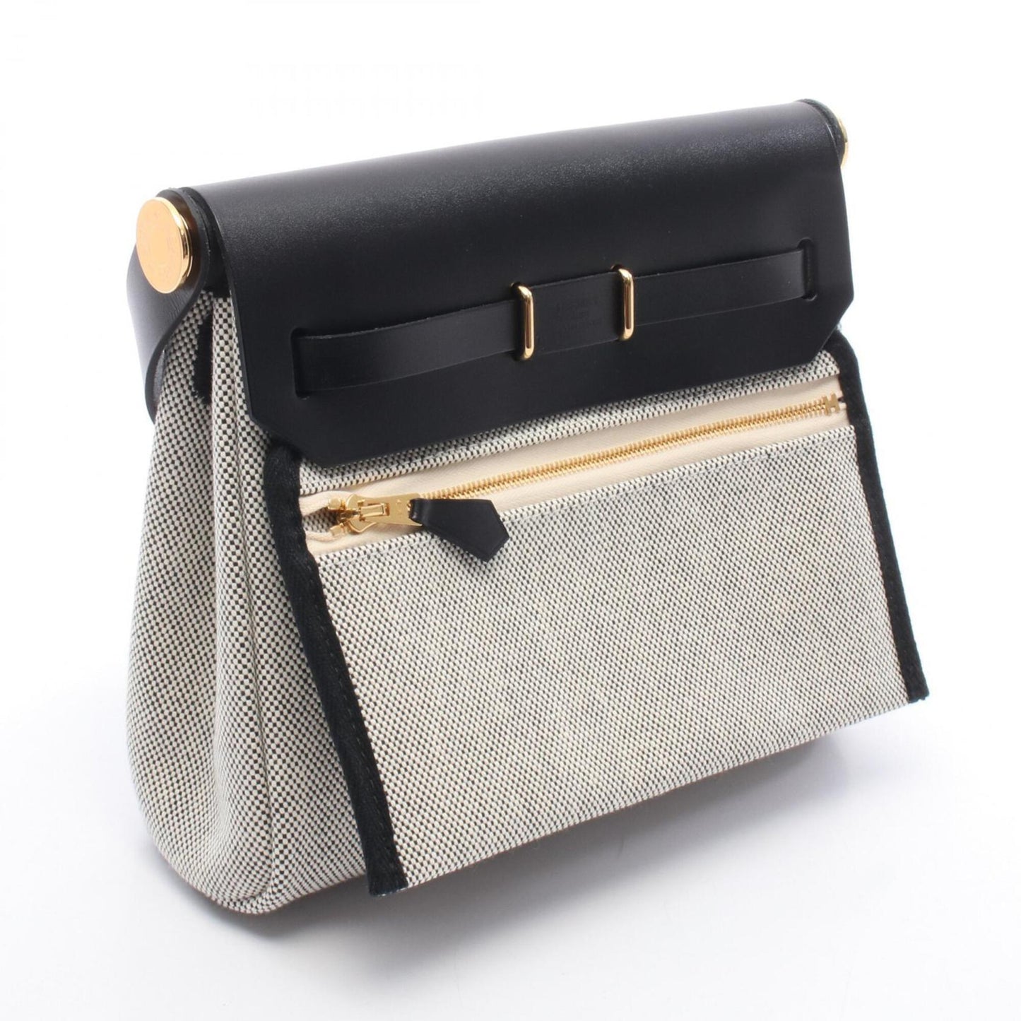 HERMES Handbag Shoulder Bag Canvas Toile H
