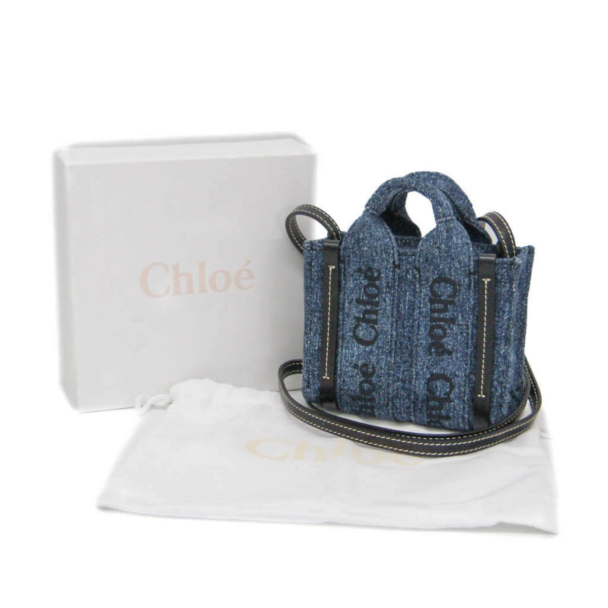 CHLO Handbag Shoulder Bag Denim Leather
