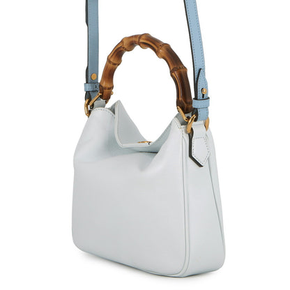 Bamboo leather handbag shoulder bag