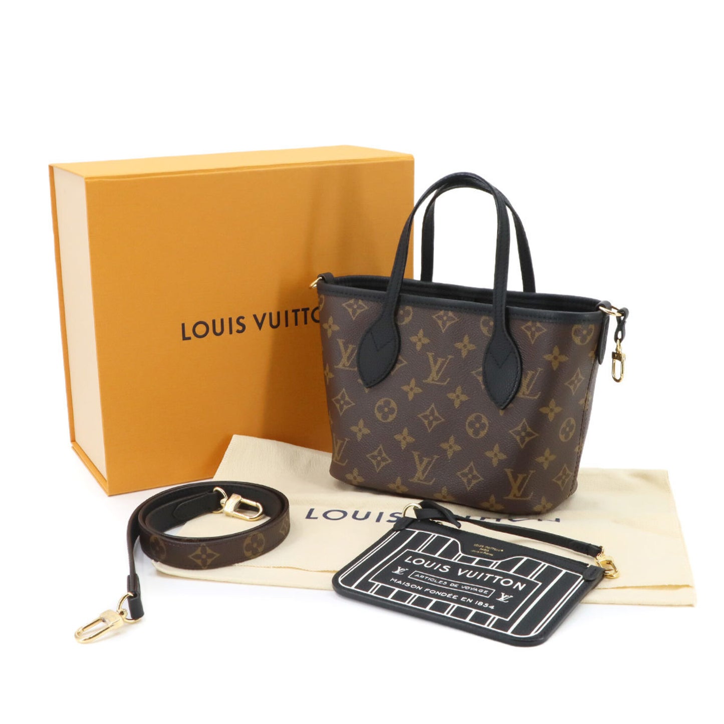 LOUIS VUITTON Handbag Pouch Monogram Canvas Leather