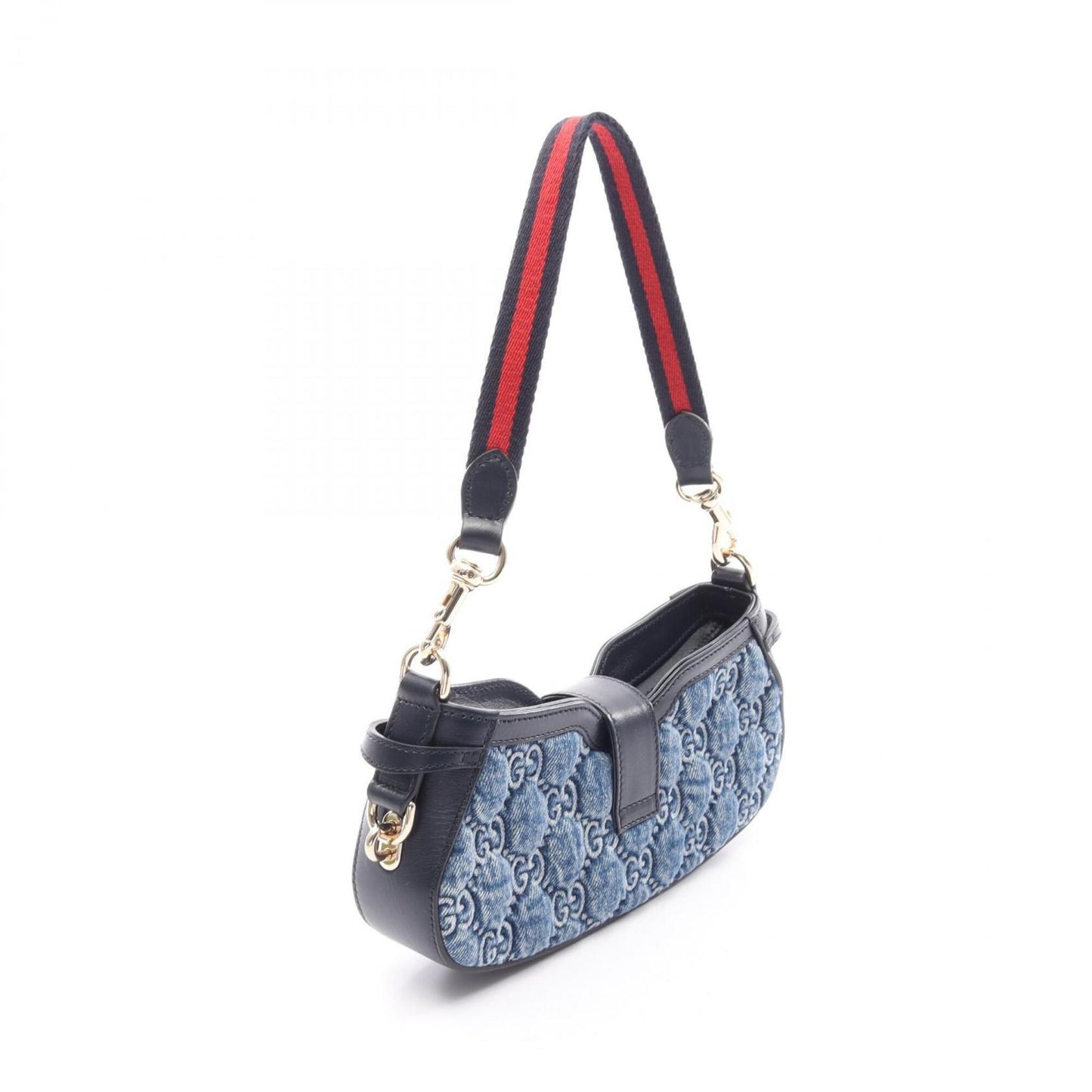 GUCCI Handbag Denim Leather