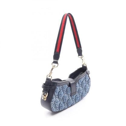 GUCCI Handbag Denim Leather