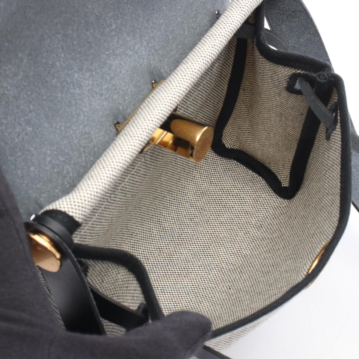 HERMES Handbag Shoulder Bag Canvas Toile H