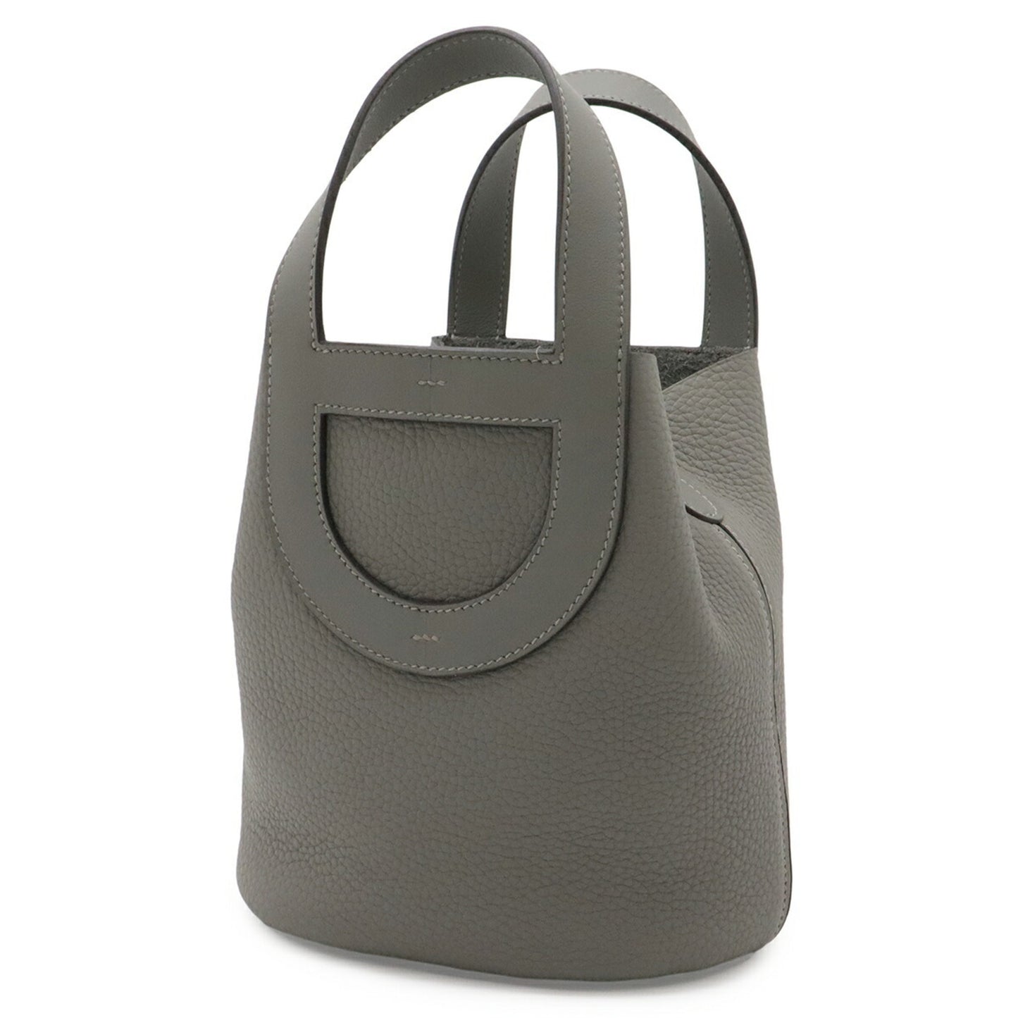 HERMES Tote Bag Taurillon Clemence Leather Swift Leather