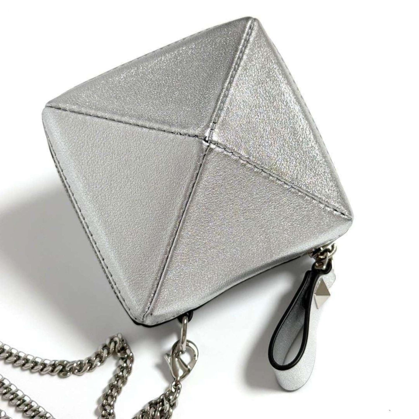 VALENTINO Pochette Pouch Leather Metal