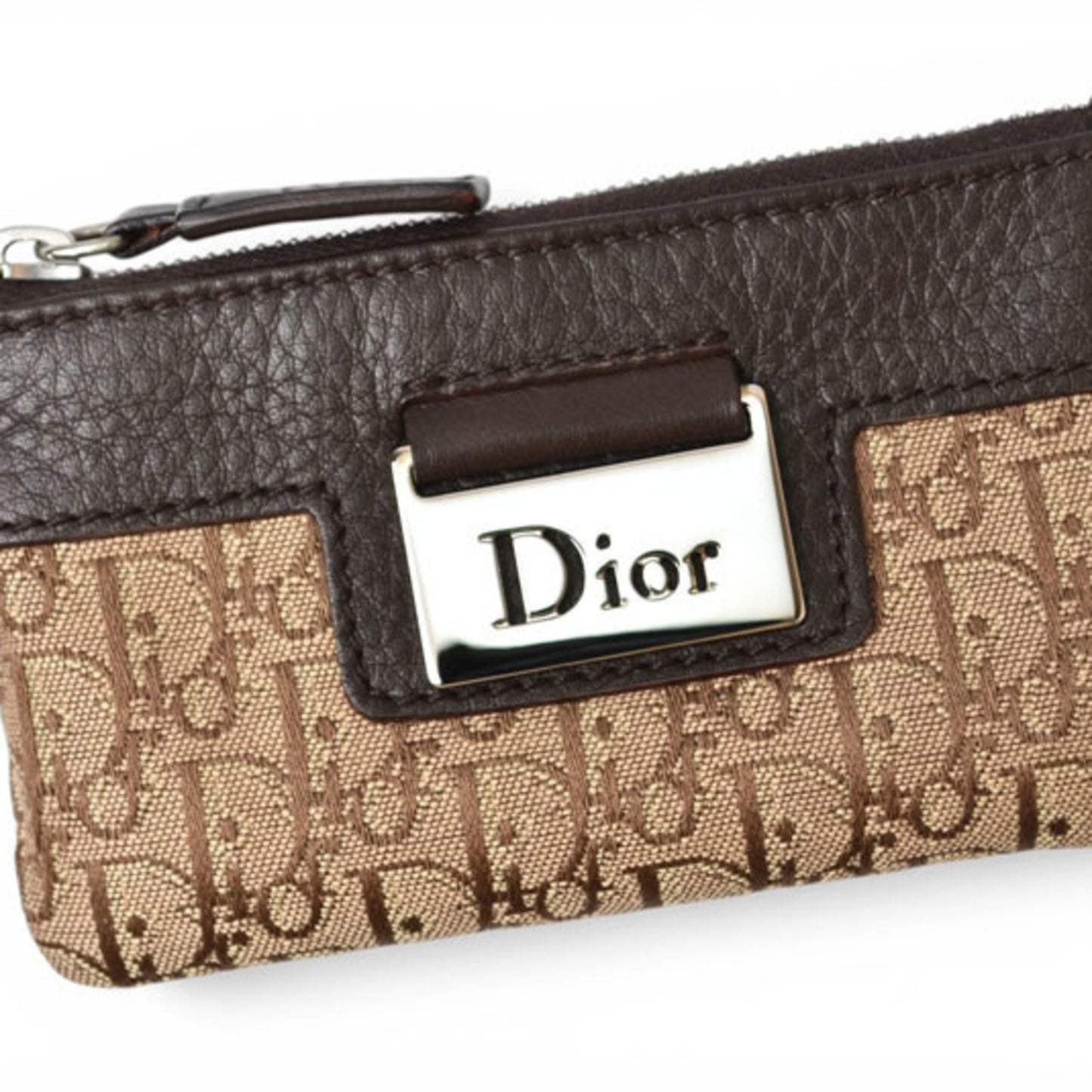 CHRISTIAN DIOR Pouch Leather Canvas