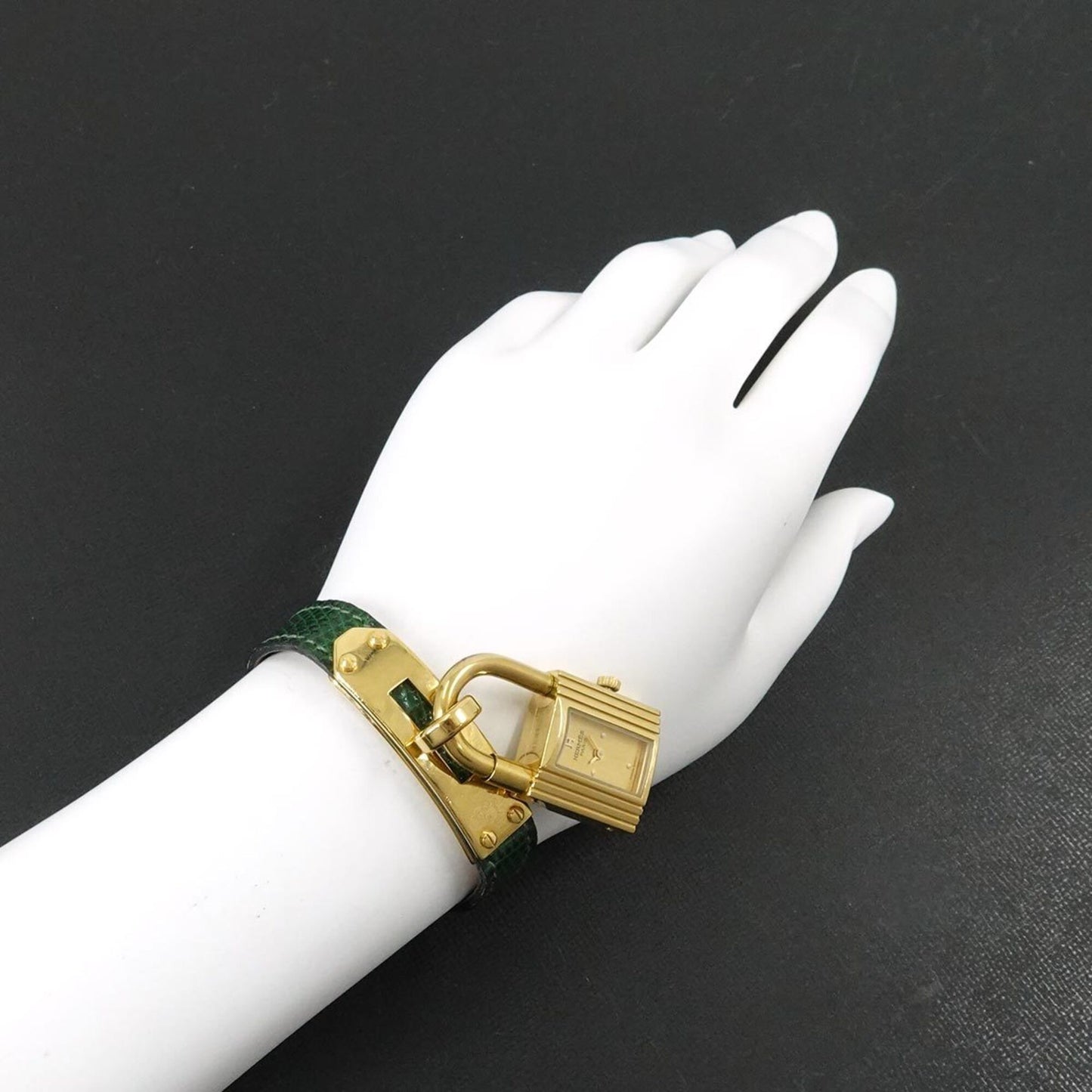 Kelly Watch Ladies' Gold Green Quartz With Padlock Hermes