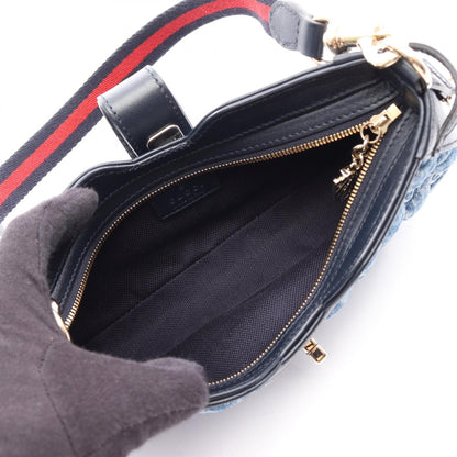 GUCCI Handbag Denim Leather