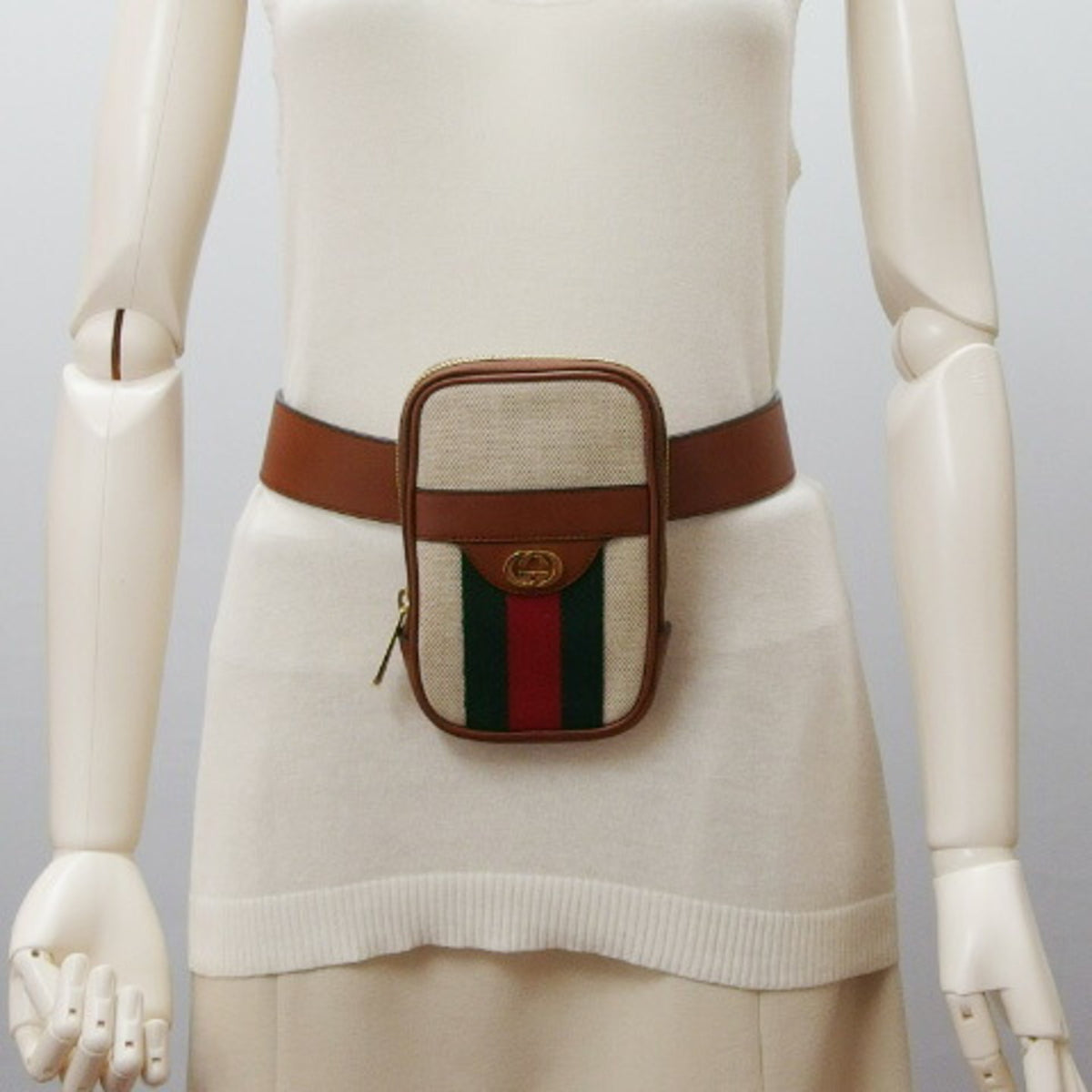 GUCCI Fanny Pack Canvas Leather