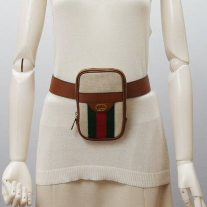 GUCCI Fanny Pack Canvas Leather