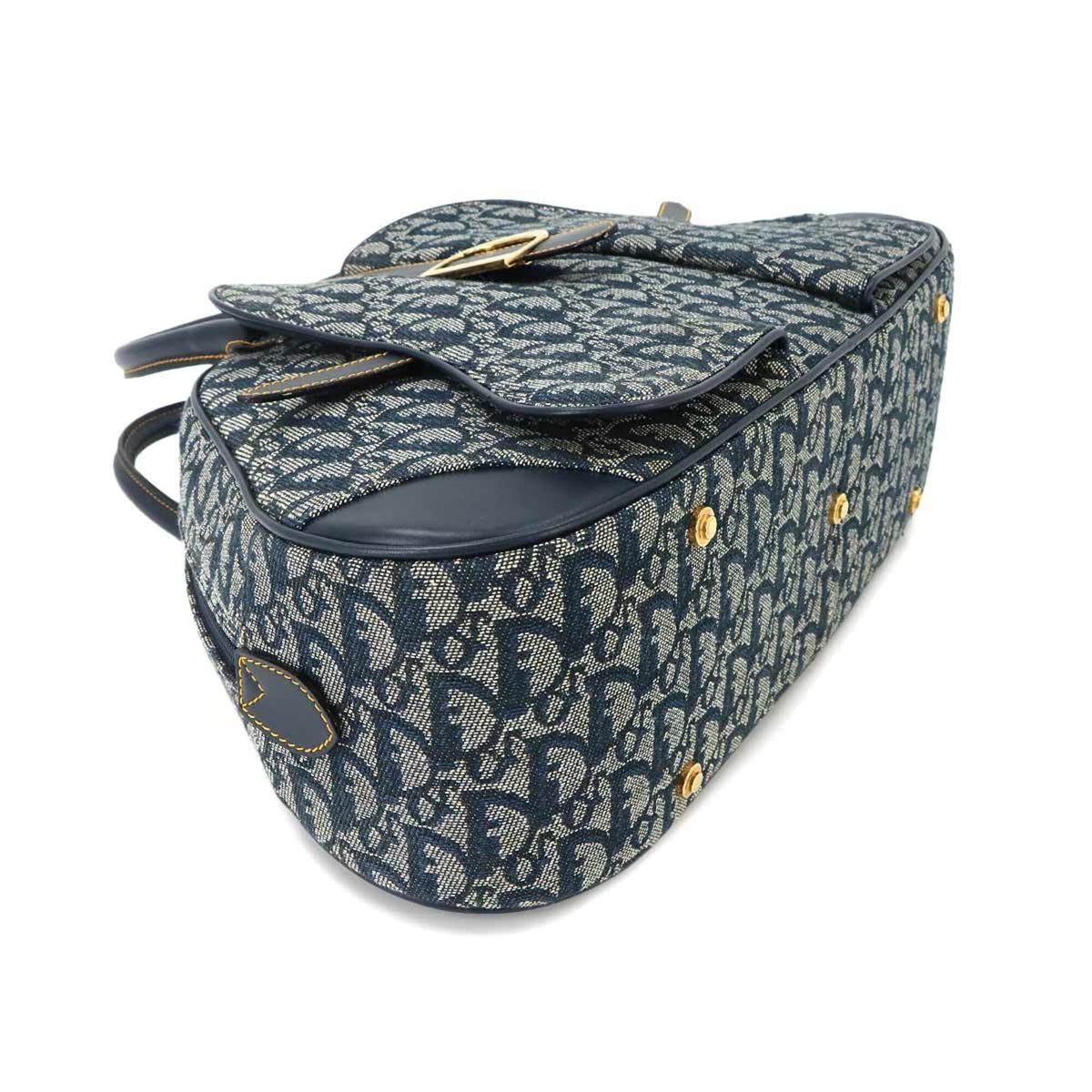 CHRISTIAN DIOR Handbag Saddle Bag Canvas Leather
