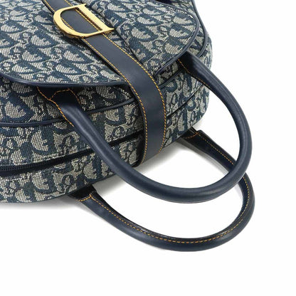 CHRISTIAN DIOR Handbag Saddle Bag Canvas Leather