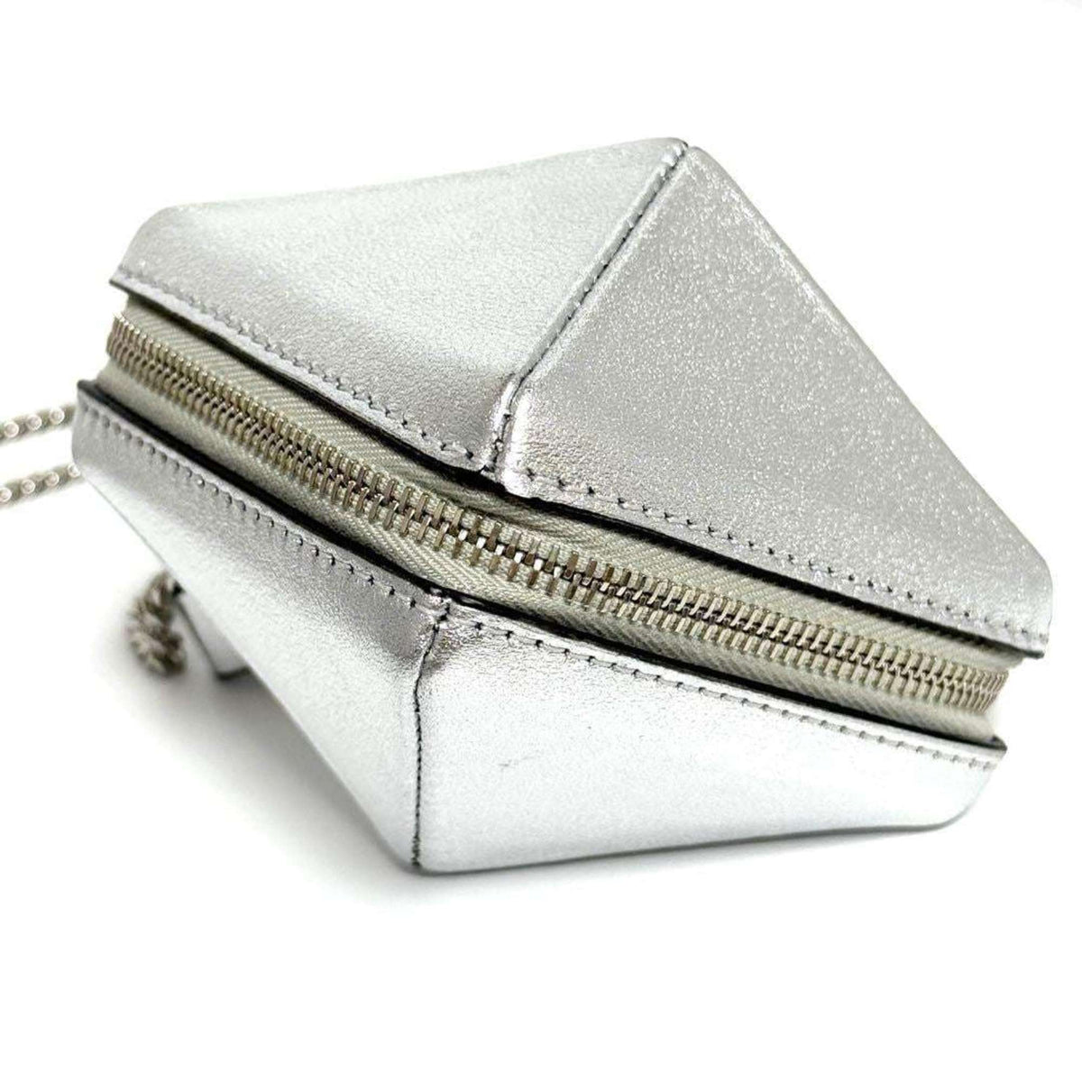 VALENTINO Pochette Pouch Leather Metal