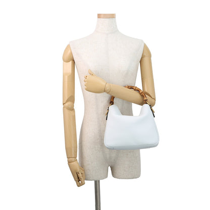 Bamboo leather handbag shoulder bag