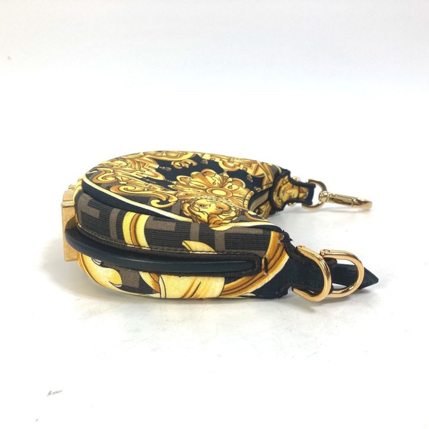 Fendi Clutch Bag Handbag Pouch Nylon Leather