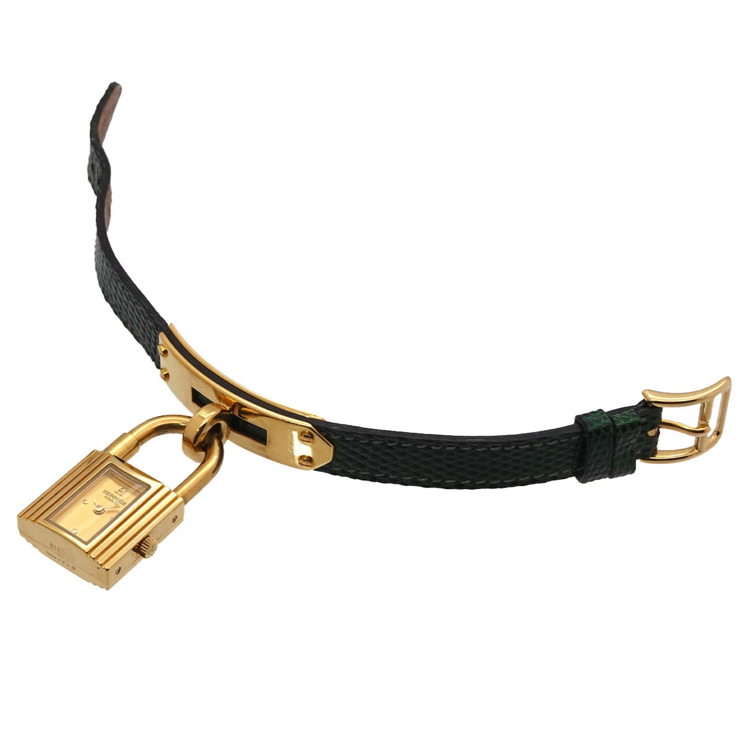 Kelly Watch Ladies' Gold Green Quartz With Padlock Hermes