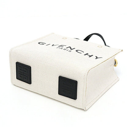GIVENCHY Tote Bag Linen Cotton Canvas Leather