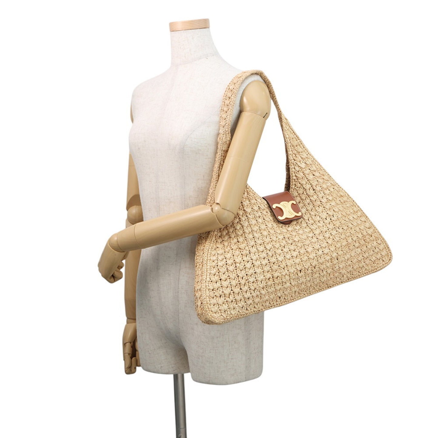 Raffia leather bag celine shoulder
