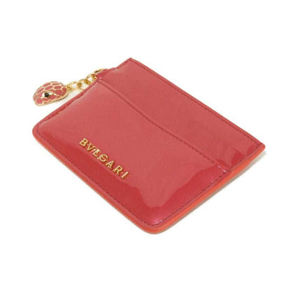 Patent leather card case bvlgari