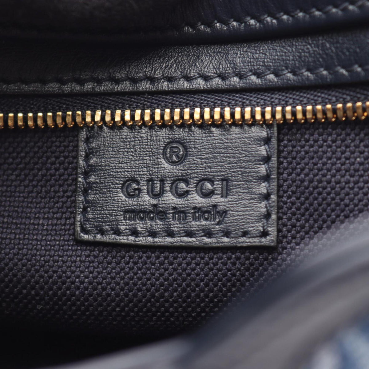 GUCCI Handbag Denim Leather