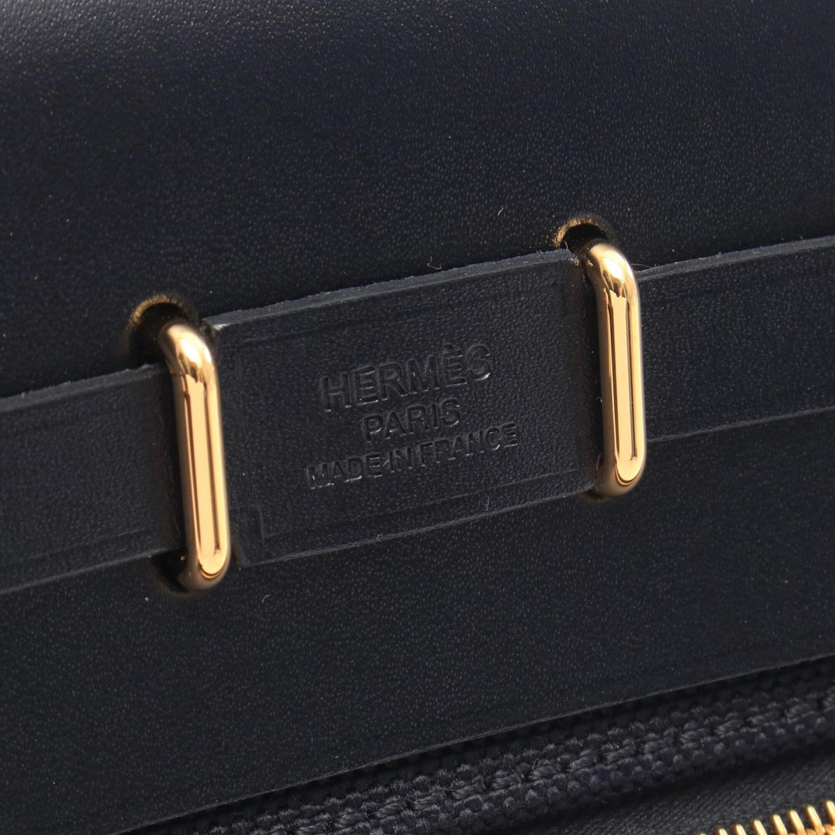 HERMES Handbag Shoulder Bag Canvas Leather