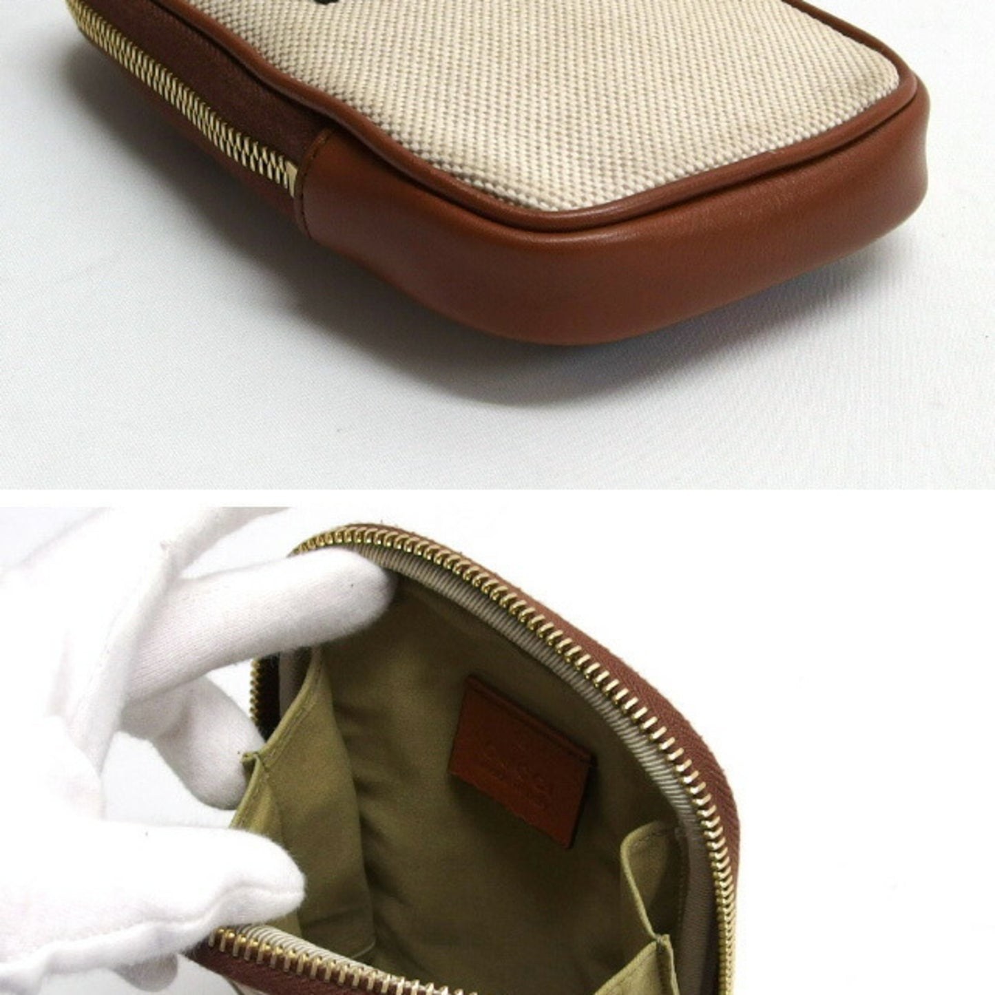 GUCCI Fanny Pack Canvas Leather