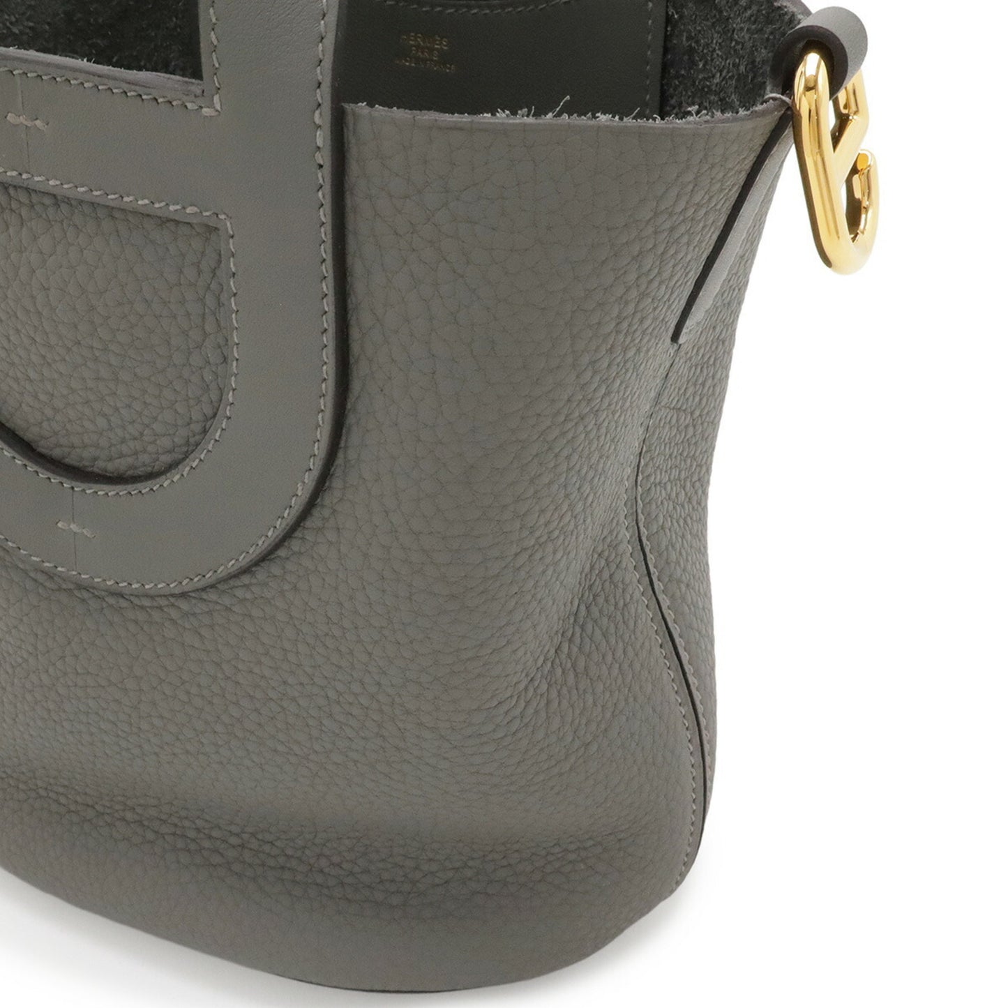 HERMES Tote Bag Taurillon Clemence Leather Swift Leather