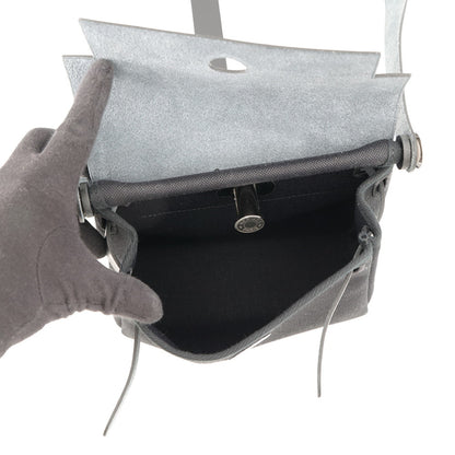 HERMES Shoulder Bag Toile H Leather