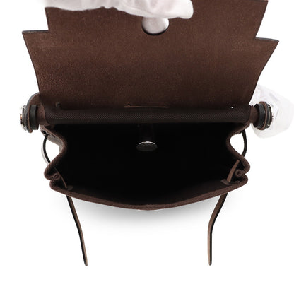 HERMES Shoulder Bag Canvas Leather