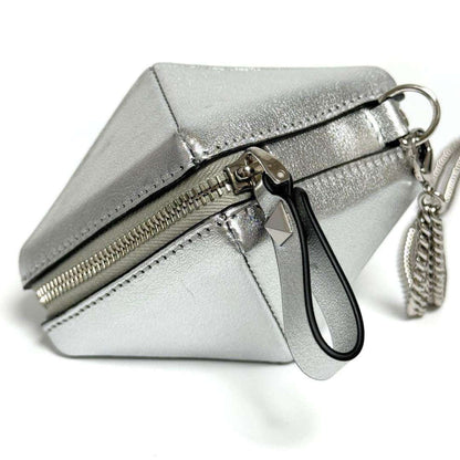 VALENTINO Pochette Pouch Leather Metal