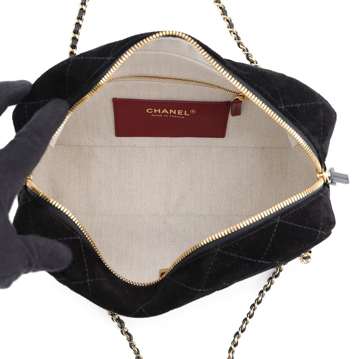 CHANEL Shoulder Bag Suede Leather